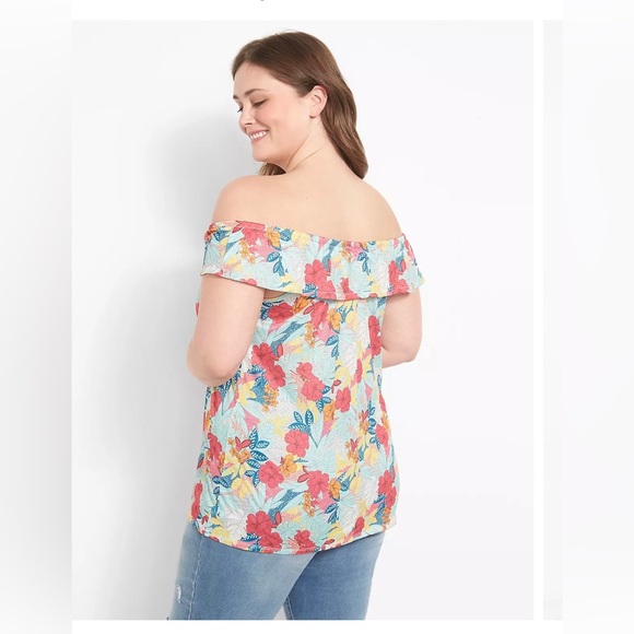 Lane Bryant Women's Classic Off-The-Shoulder Ruffle Tank Blouse Top Size 18/20 - Picture 3 of 10